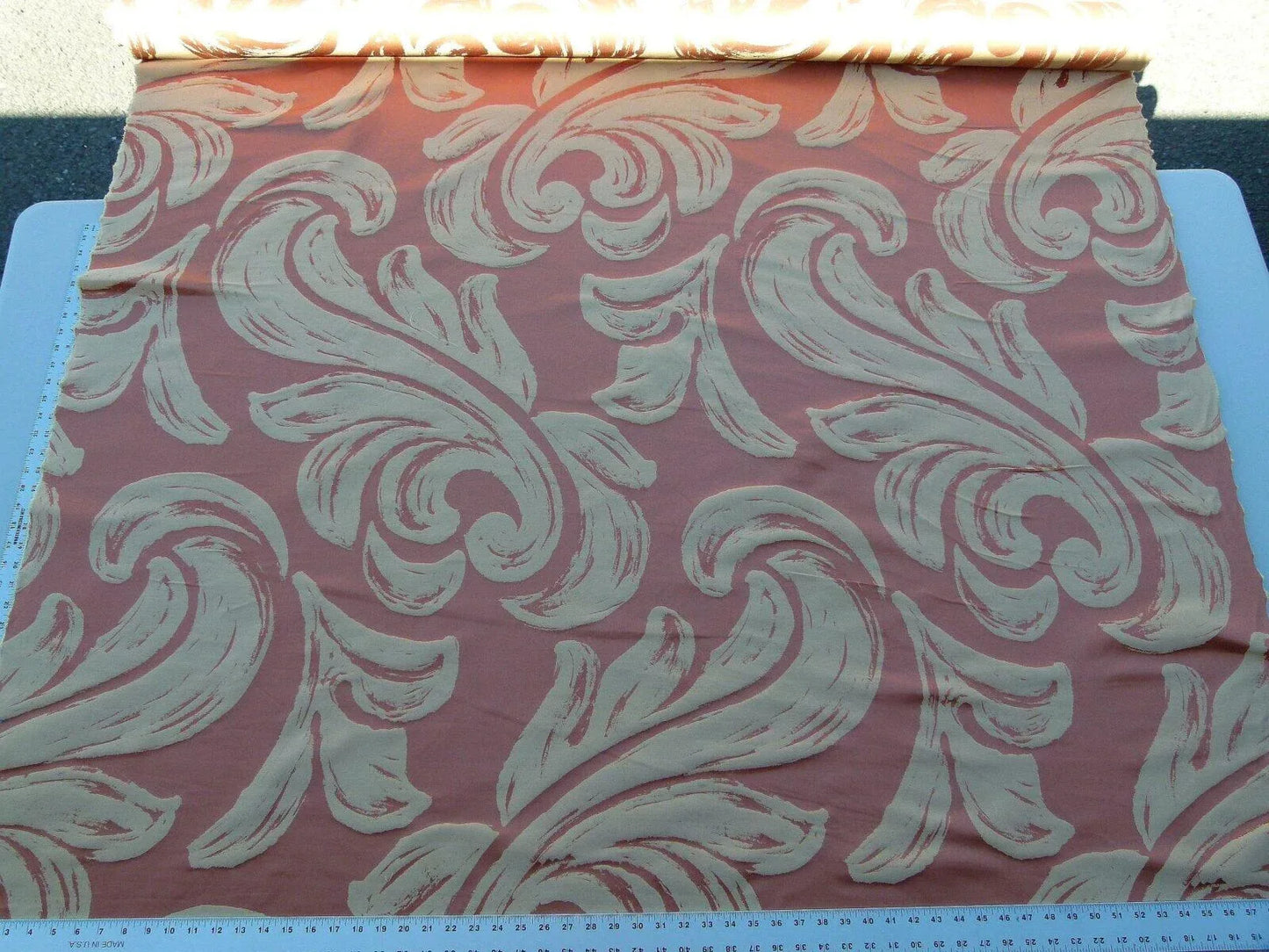 By Yd Scalamandre Duquette Fonthill Peach Blossom Old World Weavers Silk Damask Swirl MSRP USD 284/Y