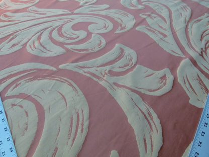 By Yd Scalamandre Duquette Fonthill Peach Blossom Old World Weavers Silk Damask Swirl MSRP USD 284/Y