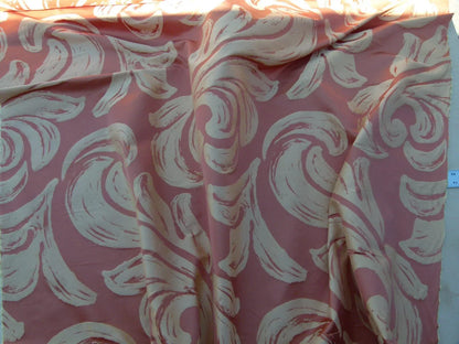 By Yd Scalamandre Duquette Fonthill Peach Blossom Old World Weavers Silk Damask Swirl MSRP USD 284/Y