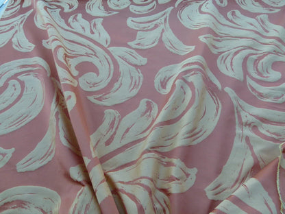 By Yd Scalamandre Duquette Fonthill Peach Blossom Old World Weavers Silk Damask Swirl MSRP USD 284/Y
