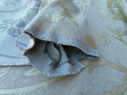 Scalamandre Old World Weavers Romantic Sapporo Cream Fennel Green  Gold Silk Linen Lampas MSRP USD 516/y Superb Weight! Vine