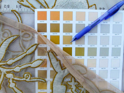 Scalamandre Sikandra Crewel Sheer Ivory Multi Wool Hand Crewel Old World Weavers MSRP USD 770/Y