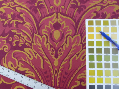 Scalamandre "chagall Red Gold Renaissance Damask Old World Weavers MSRP USD 152