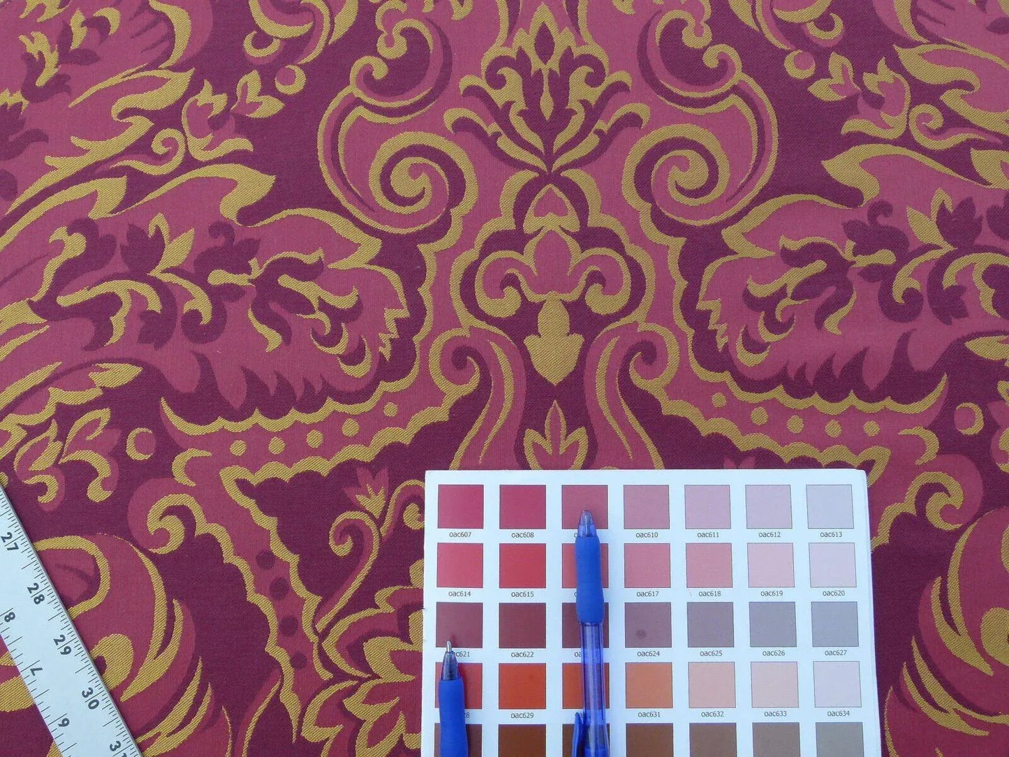 Scalamandre "chagall Red Gold Renaissance Damask Old World Weavers MSRP USD 152