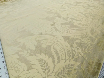 Scalamandre San Leucio Beige Gold Old World Weavers Silk Linen Renaissance Silk Damask MSRP USD 546/Y