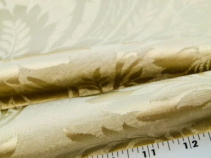 Scalamandre San Leucio Beige Gold Old World Weavers Silk Linen Renaissance Silk Damask MSRP USD 546/Y