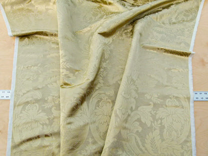 Scalamandre San Leucio Beige Gold Old World Weavers Silk Linen Renaissance Silk Damask MSRP USD 546/Y