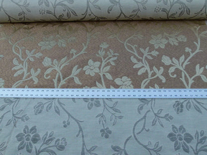 Scalamandre Romantic Sapporo Sand Gold Beige Brown  Silk Linen Lampas MSRP USD 516/y Superb Weight! Vine