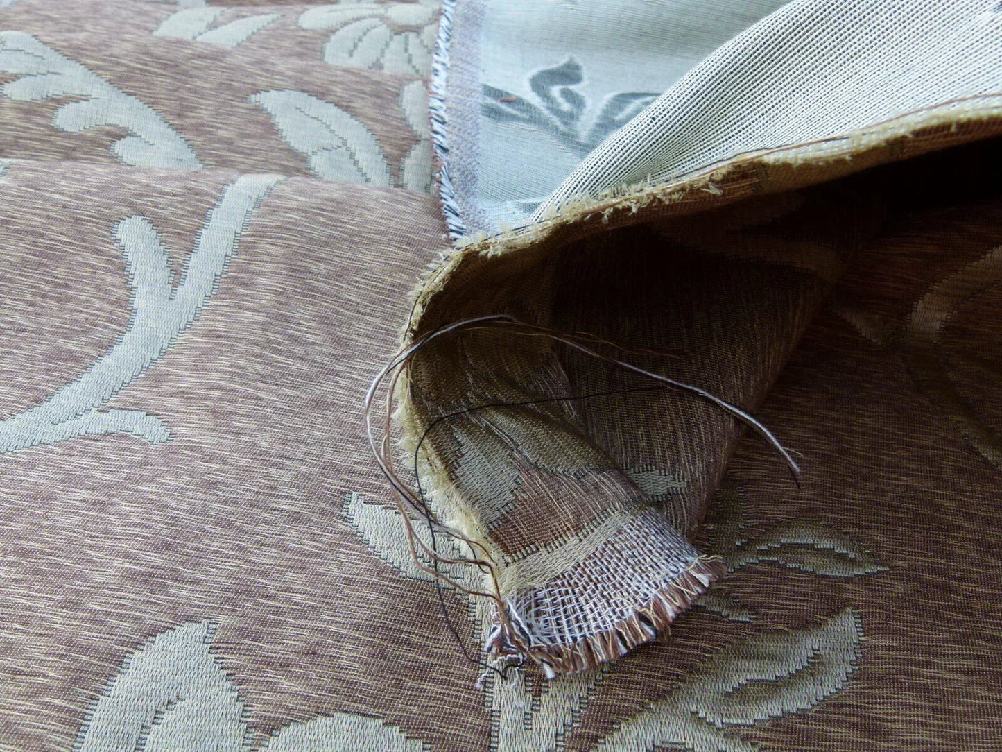 Scalamandre Romantic Sapporo Sand Gold Beige Brown  Silk Linen Lampas MSRP USD 516/y Superb Weight! Vine