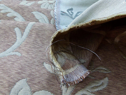 Scalamandre Romantic Sapporo Sand Gold Beige Brown  Silk Linen Lampas MSRP USD 516/y Superb Weight! Vine