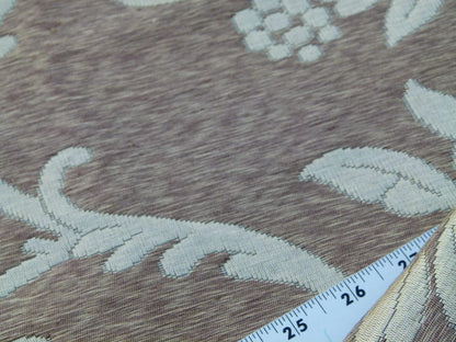 Scalamandre Romantic Sapporo Sand Gold Beige Brown  Silk Linen Lampas MSRP USD 516/y Superb Weight! Vine