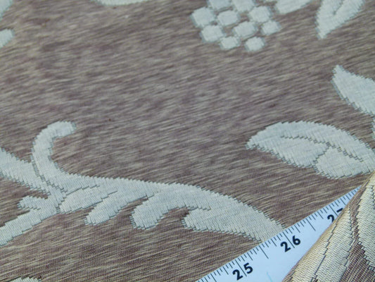 Scalamandre Romantic Sapporo Sand Gold Beige Brown  Silk Linen Lampas MSRP USD 516/y Superb Weight! Vine
