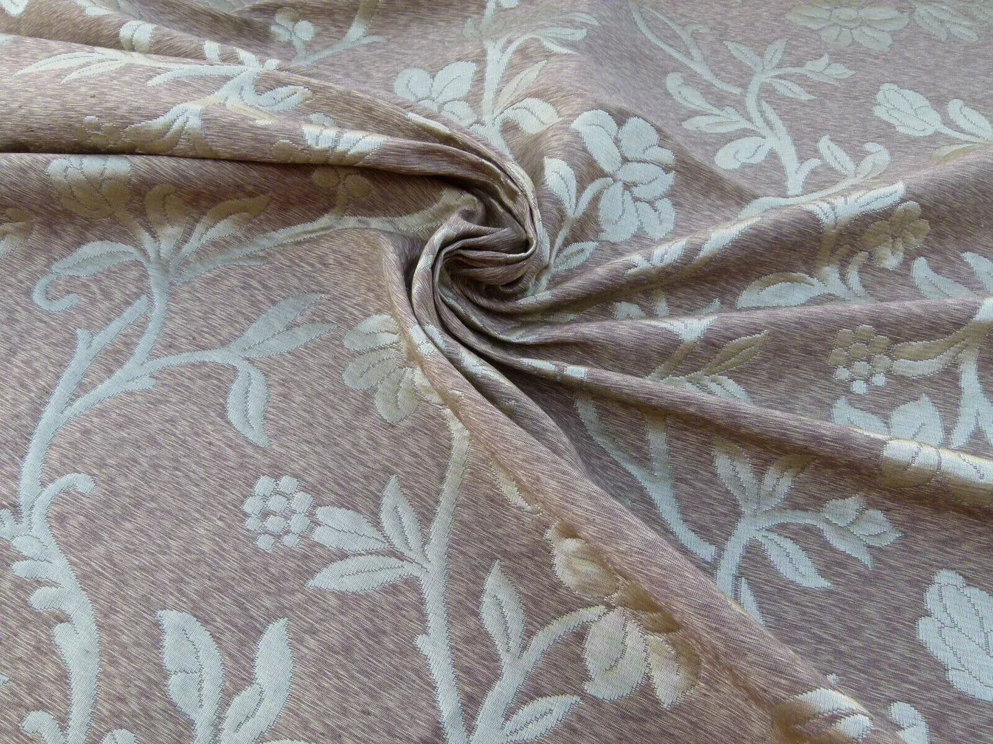 Scalamandre Romantic Sapporo Sand Gold Beige Brown  Silk Linen Lampas MSRP USD 516/y Superb Weight! Vine