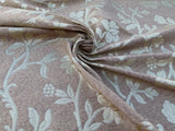Scalamandre Romantic Sapporo Sand Gold Beige Brown  Silk Linen Lampas Superb Weight! Vine MSRP USD 516/y