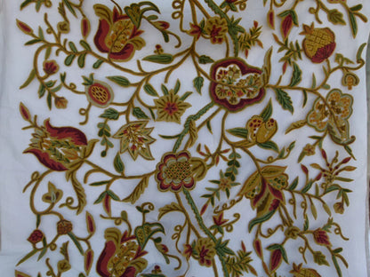 Scalamandre Sikandra Crewel Sheer Multi Wool Hand Crewel Old World Weavers MSRP USD 770/Y