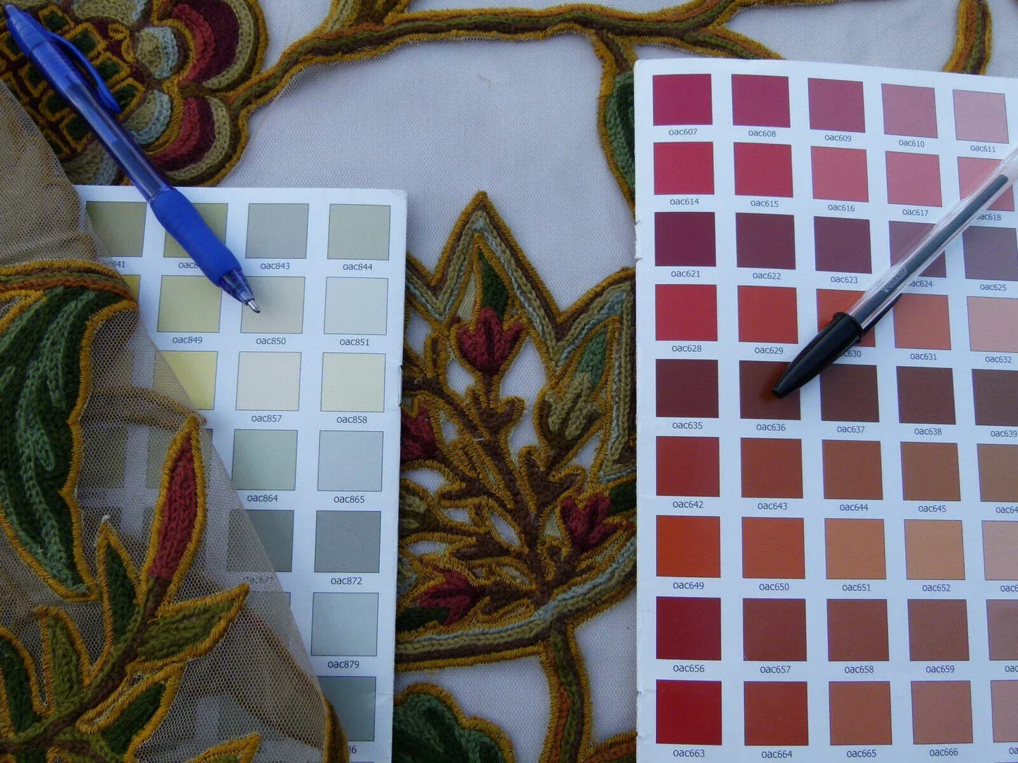 Scalamandre Sikandra Crewel Sheer Multi Wool Hand Crewel Old World Weavers MSRP USD 770/Y