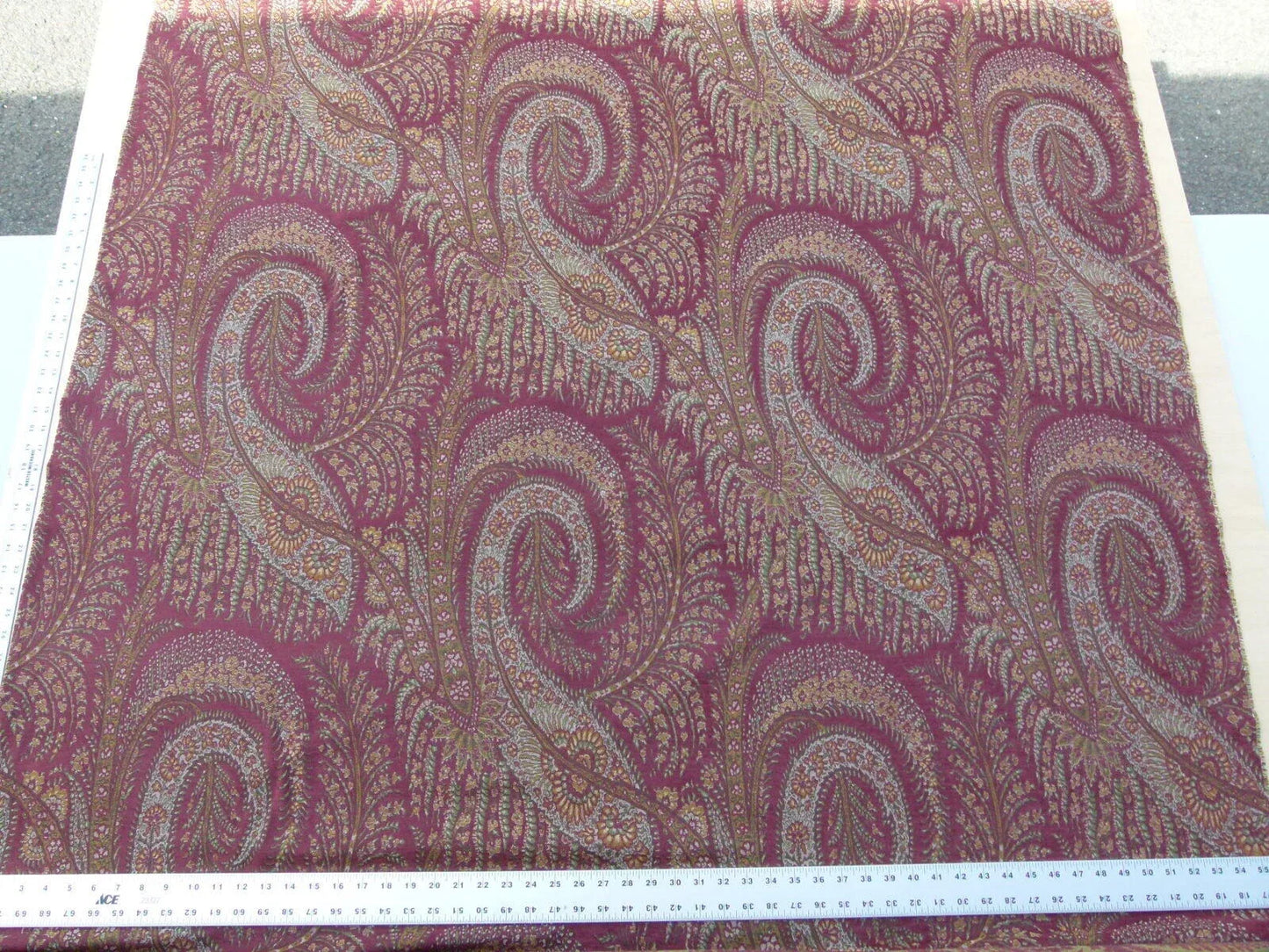 Scalamandre Northwood Hall Cordovan Paisley Damask Red Pink Rose Old World Weavers Woven Paisley MSRP USD 220/Y