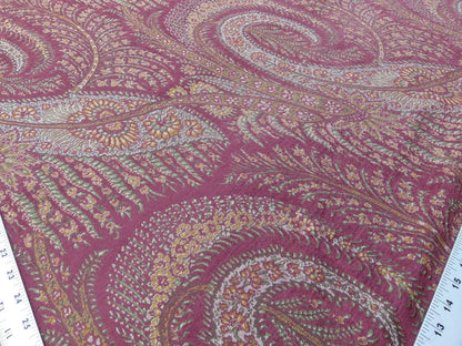 Scalamandre Northwood Hall Cordovan Paisley Damask Red Pink Rose Old World Weavers Woven Paisley MSRP USD 220/Y