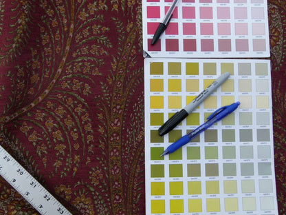 Scalamandre Northwood Hall Cordovan Paisley Damask Red Pink Rose Old World Weavers Woven Paisley MSRP USD 220/Y