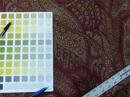 Scalamandre Northwood Hall Cordovan Paisley Damask Red Pink Rose Old World Weavers Woven Paisley MSRP USD 220/Y