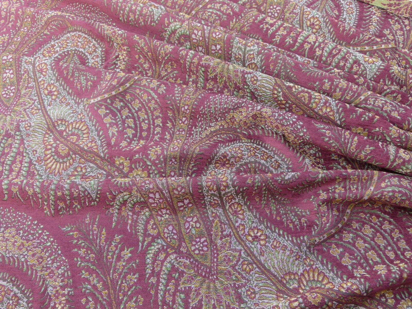 Scalamandre Northwood Hall Cordovan Paisley Damask Red Pink Rose Old World Weavers Woven Paisley MSRP USD 220/Y