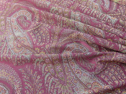 Scalamandre Northwood Hall Cordovan Paisley Damask Red Pink Rose Old World Weavers Woven Paisley MSRP USD 220/Y