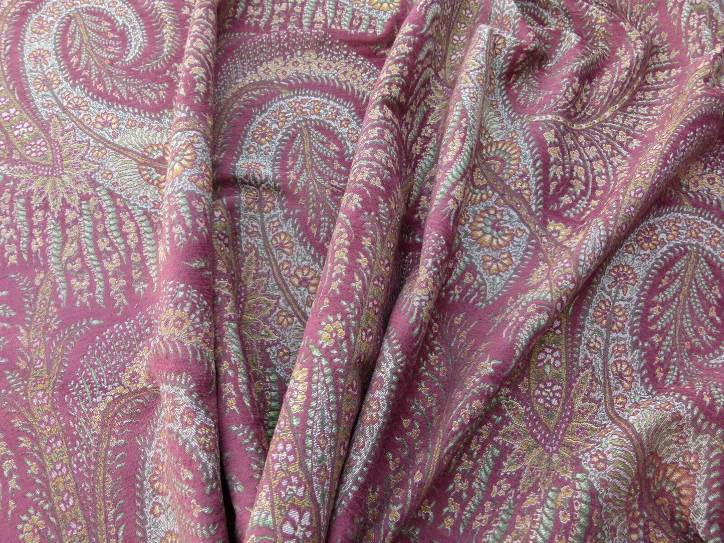 Scalamandre Northwood Hall Cordovan Paisley Damask Red Pink Rose Old World Weavers Woven Paisley MSRP USD 220/Y