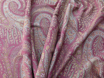 Scalamandre Northwood Hall Cordovan Paisley Damask Red Pink Rose Old World Weavers Woven Paisley MSRP USD 220/Y