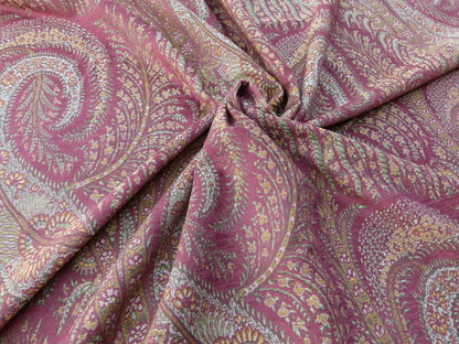 Scalamandre Northwood Hall Cordovan Paisley Damask Red Pink Rose Old World Weavers Woven Paisley MSRP USD 220/Y