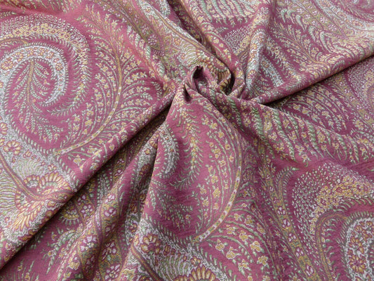 Scalamandre Northwood Hall Cordovan Paisley Damask Red Pink Rose Old World Weavers Woven Paisley MSRP USD 220/Y