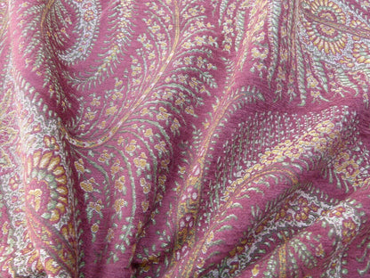 Scalamandre Northwood Hall Cordovan Paisley Damask Red Pink Rose Old World Weavers Woven Paisley MSRP USD 220/Y