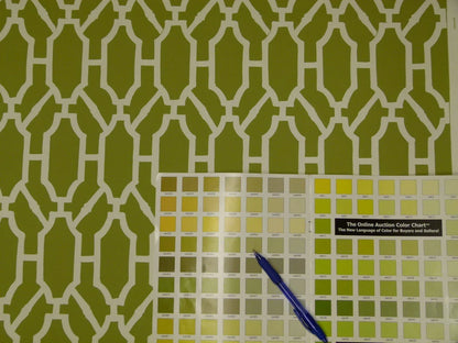 Scalamandre "pavilion Trellis Moss Green White Wallpaper MSRP USD 232/single Roll  Old World Weavers