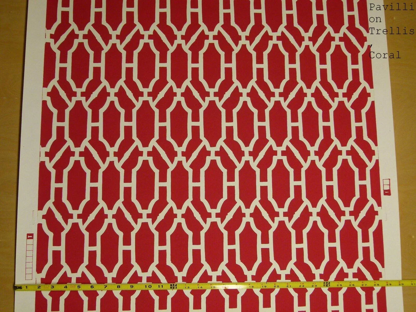 Scalamandre "pavilion Trellis Coral Red White Wallpaper MSRP USD 232/single Roll Old World Weavers