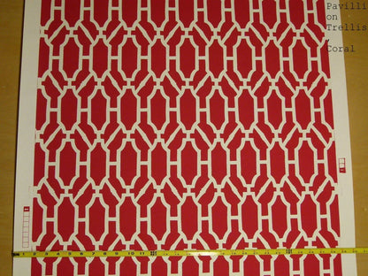 Scalamandre "pavilion Trellis Coral Red White Wallpaper MSRP USD 232/single Roll Old World Weavers