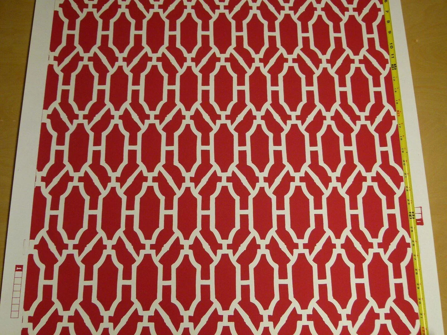 Scalamandre "pavilion Trellis Coral Red White Wallpaper MSRP USD 232/single Roll Old World Weavers
