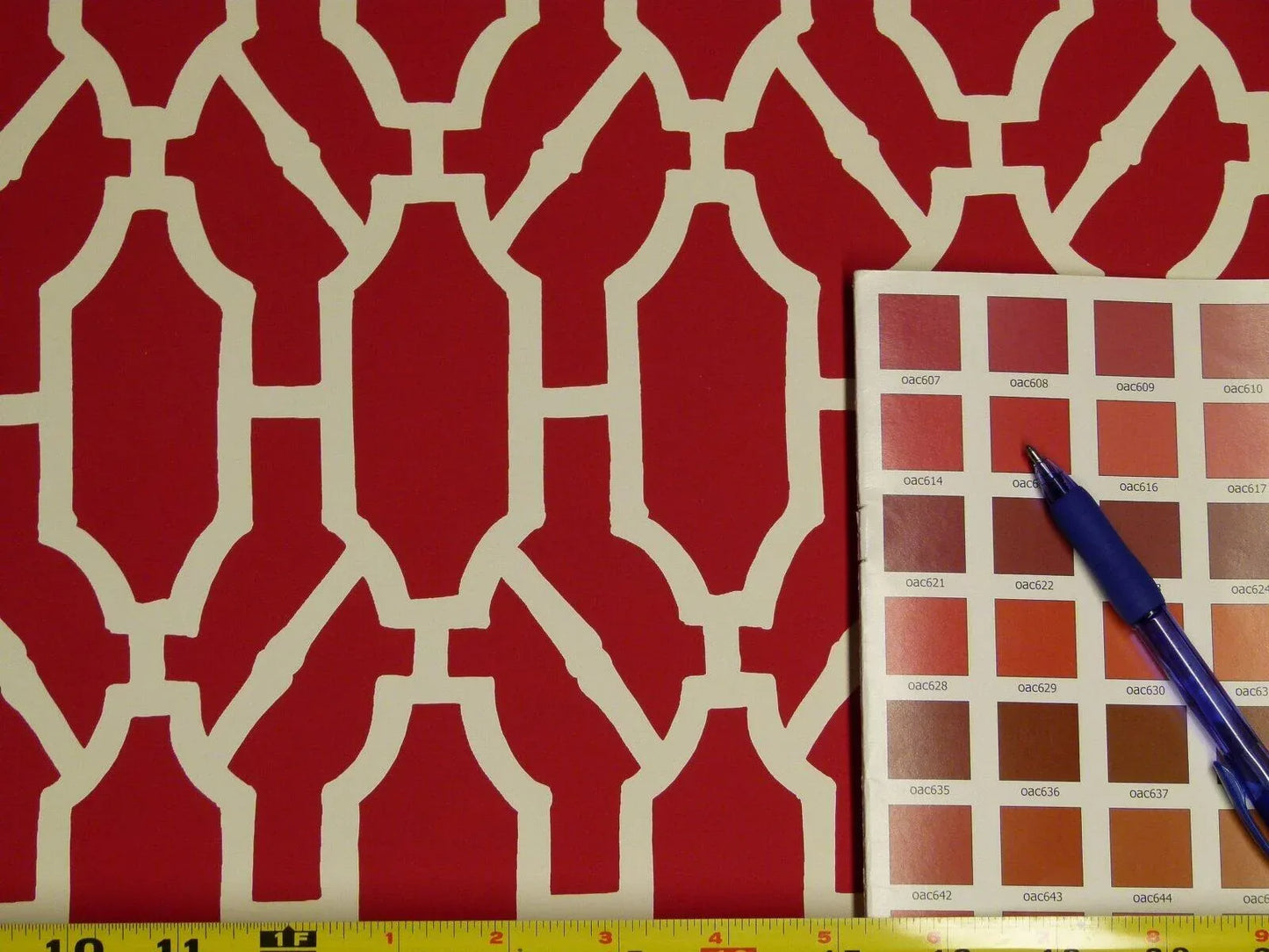 Scalamandre "pavilion Trellis Coral Red White Wallpaper MSRP USD 232/single Roll Old World Weavers