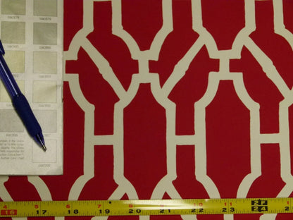 Scalamandre "pavilion Trellis Coral Red White Wallpaper MSRP USD 232/single Roll Old World Weavers