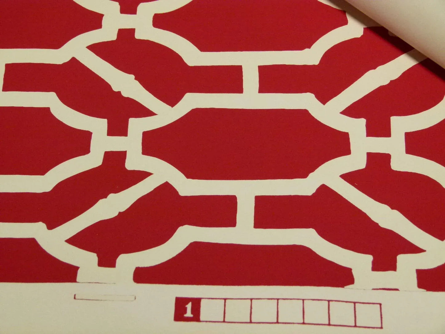 Scalamandre "pavilion Trellis Coral Red White Wallpaper MSRP USD 232/single Roll Old World Weavers