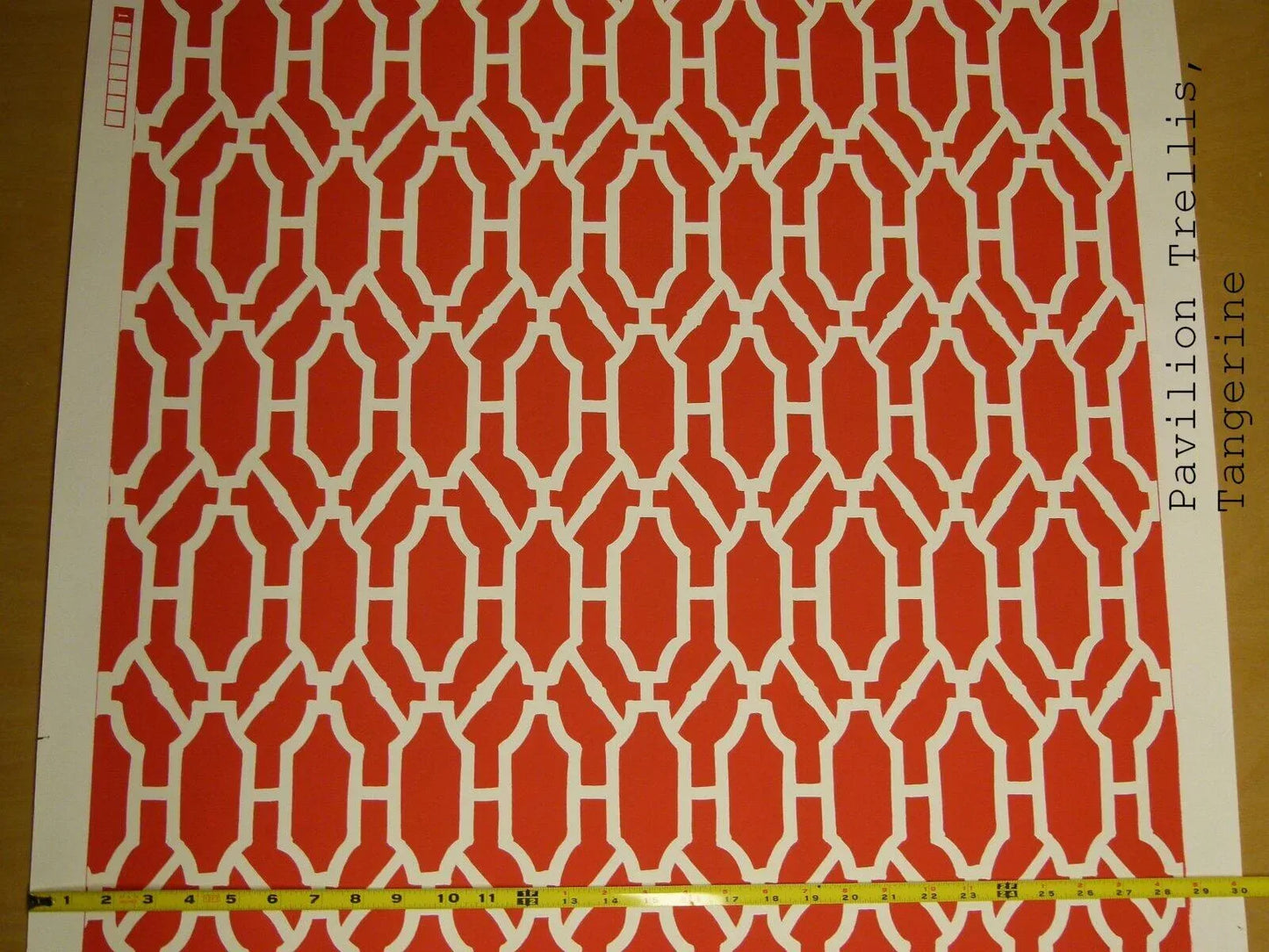 Scalamandre "pavilion Trellis Tangerine Hot Red White Wallpaper MSRP USD 232/single Roll Old World Weavers