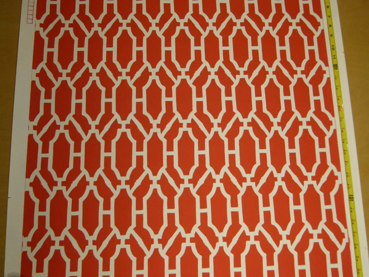 Scalamandre "pavilion Trellis Tangerine Hot Red White Wallpaper MSRP USD 232/single Roll Old World Weavers