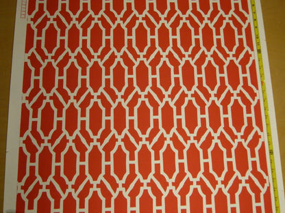 Scalamandre "pavilion Trellis Tangerine Hot Red White Wallpaper MSRP USD 232/single Roll Old World Weavers