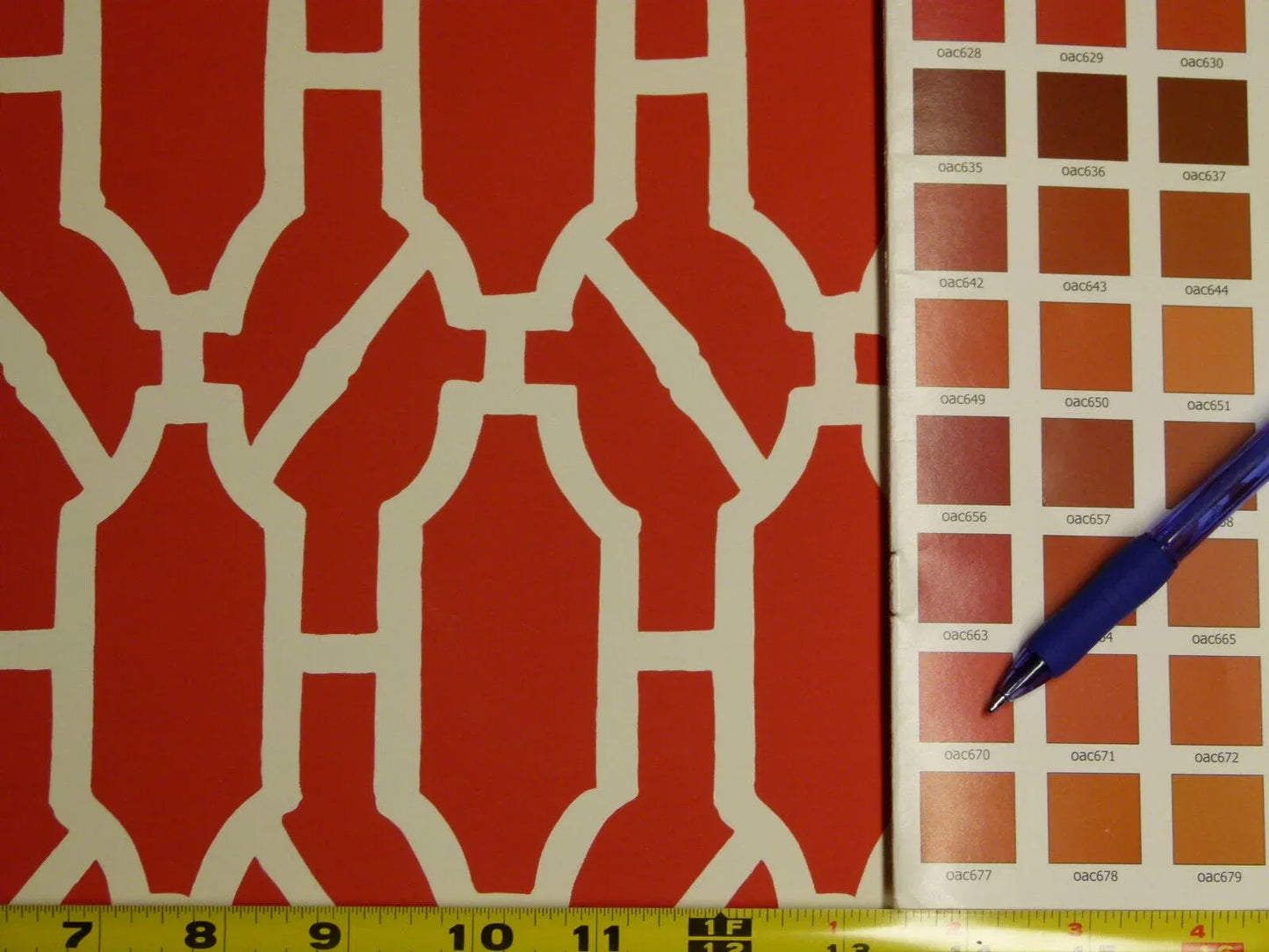 Scalamandre "pavilion Trellis Tangerine Hot Red White Wallpaper MSRP USD 232/single Roll Old World Weavers