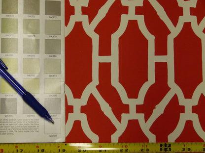Scalamandre "pavilion Trellis Tangerine Hot Red White Wallpaper MSRP USD 232/single Roll Old World Weavers