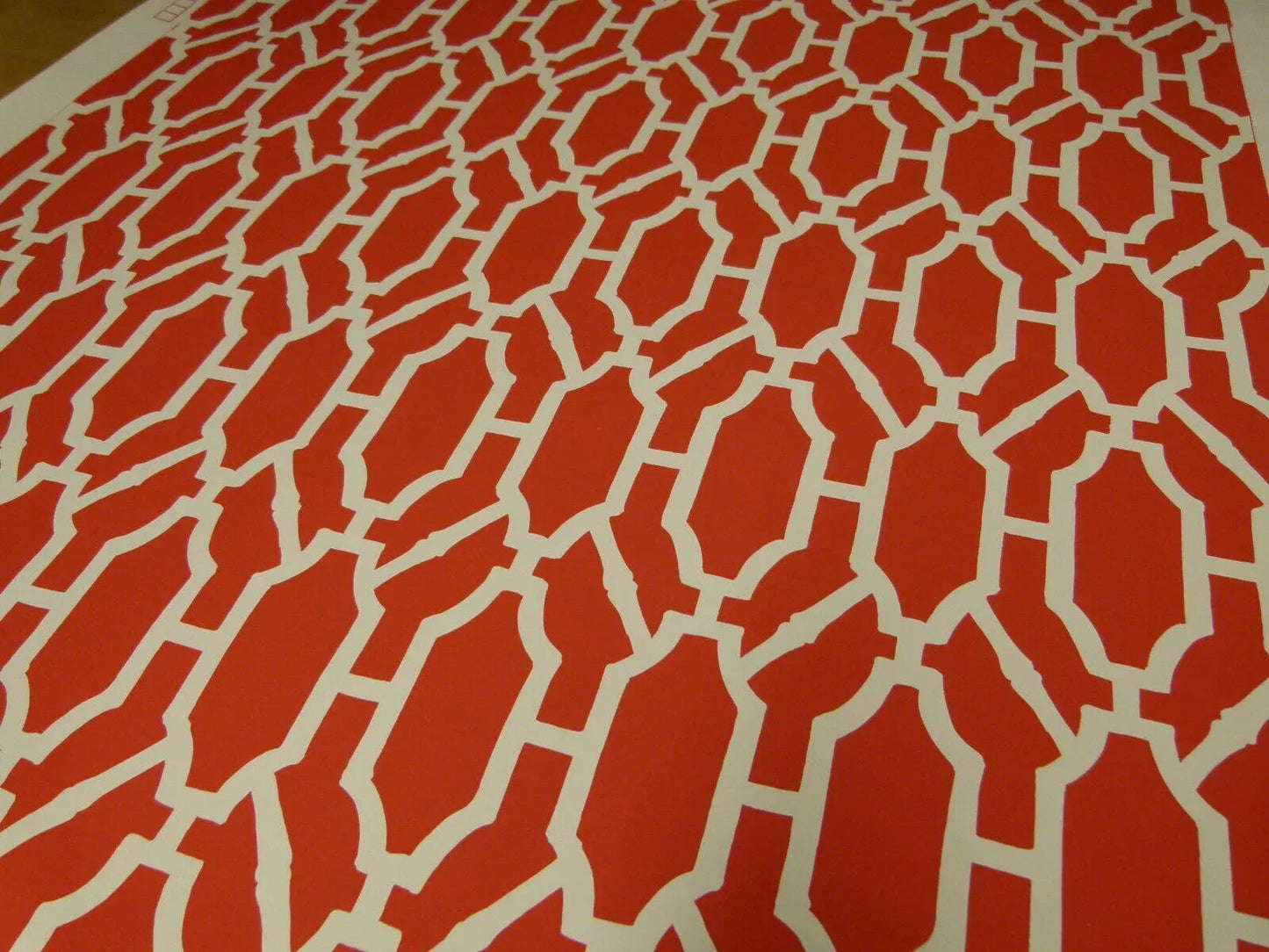 Scalamandre "pavilion Trellis Tangerine Hot Red White Wallpaper MSRP USD 232/single Roll Old World Weavers