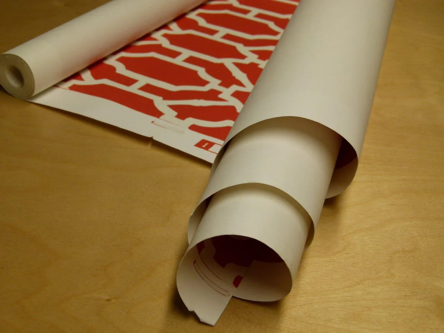 Scalamandre "pavilion Trellis Tangerine Hot Red White Wallpaper MSRP USD 232/single Roll Old World Weavers