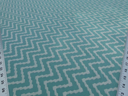 Scalamandre Chantico Chevron Lattice Pool Aqua Blue Green Linen Cotton Woven  Old World Weavers Herringbone MSRP USD 198/Y