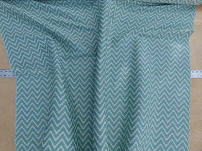 Scalamandre Chantico Chevron Lattice Pool Aqua Blue Green Linen Cotton Woven  Old World Weavers Herringbone MSRP USD 198/Y