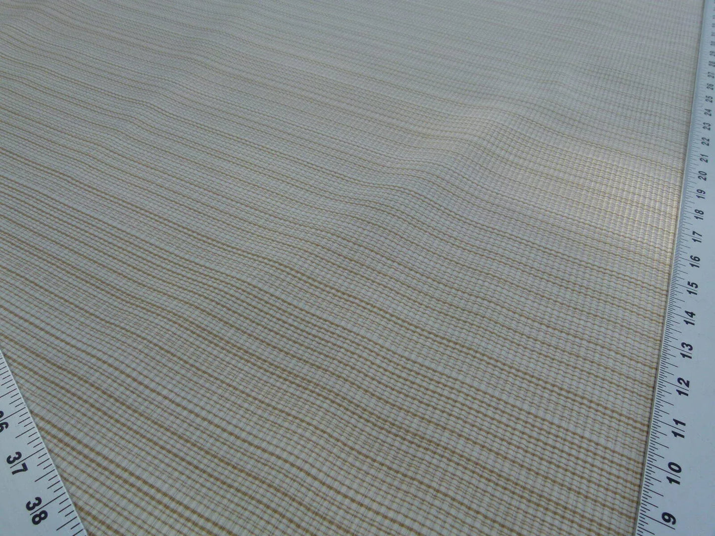 Scalamandre Oakley Tan Striae On Ivory Cotton Ottoman Heavy  Old World Weavers MSRP USD 264/Y!