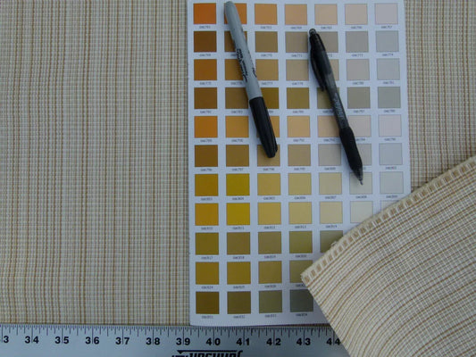 Scalamandre Oakley Tan Striae On Ivory Cotton Ottoman Heavy  Old World Weavers MSRP USD 264/Y!