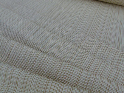 Scalamandre Oakley Tan Striae On Ivory Cotton Ottoman Heavy  Old World Weavers MSRP USD 264/Y!